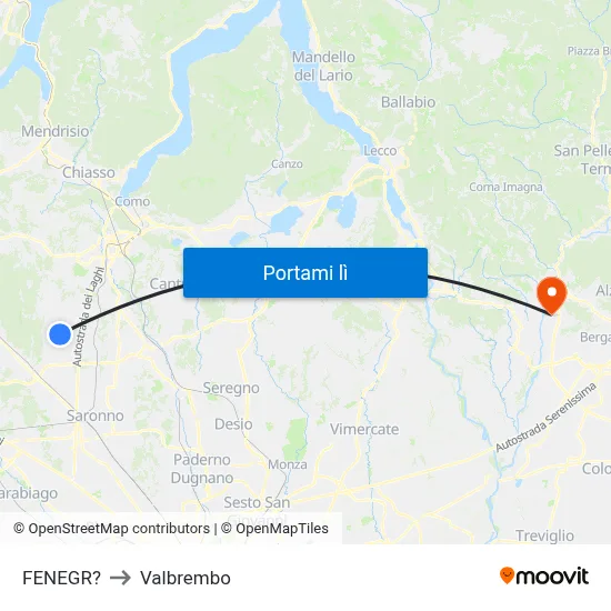 FENEGR? to Valbrembo map