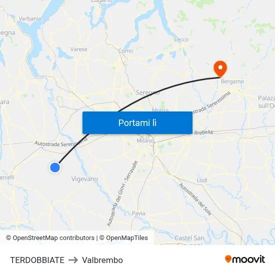 TERDOBBIATE to Valbrembo map