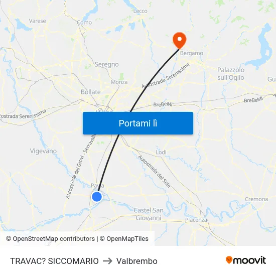 TRAVAC? SICCOMARIO to Valbrembo map
