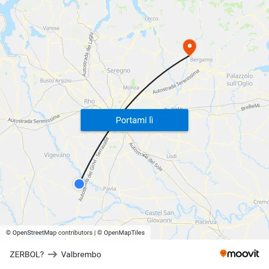 ZERBOL? to Valbrembo map