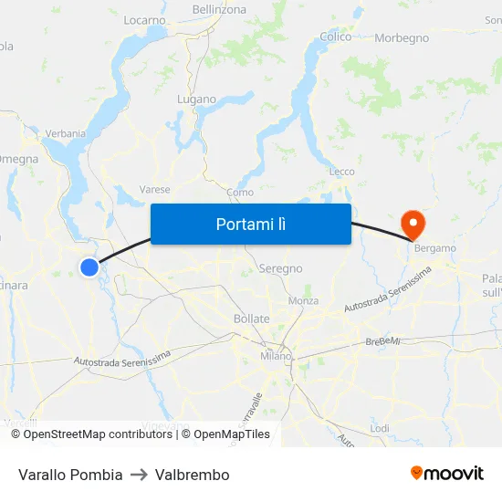Varallo Pombia to Valbrembo map