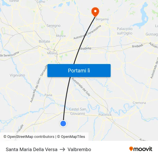 Santa Maria Della Versa to Valbrembo map