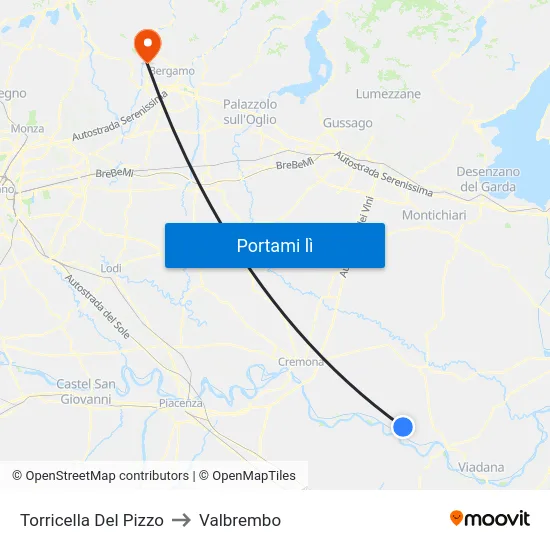 Torricella Del Pizzo to Valbrembo map