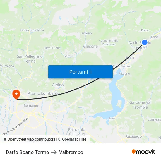Darfo Boario Terme to Valbrembo map