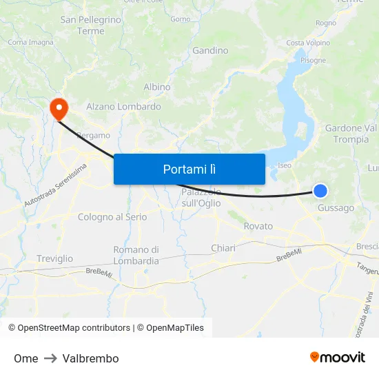 Ome to Valbrembo map
