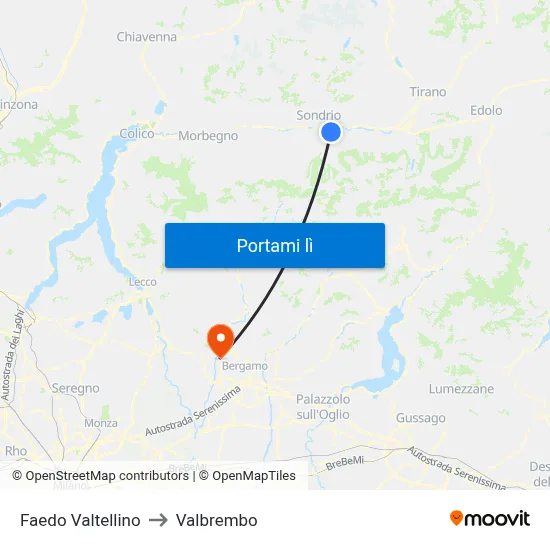 Faedo Valtellino to Valbrembo map