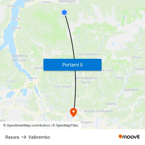 Rasura to Valbrembo map
