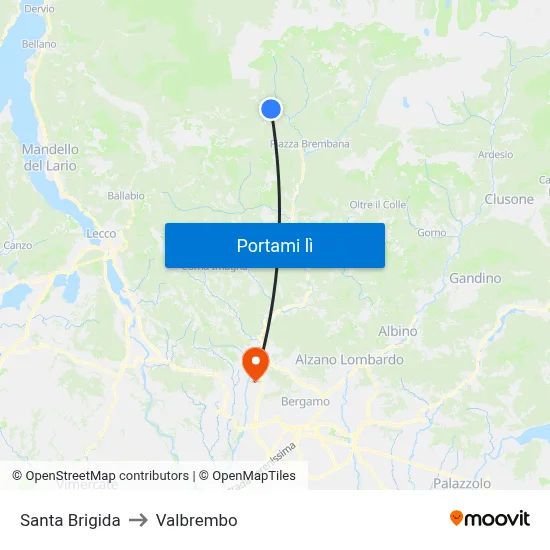 Santa Brigida to Valbrembo map