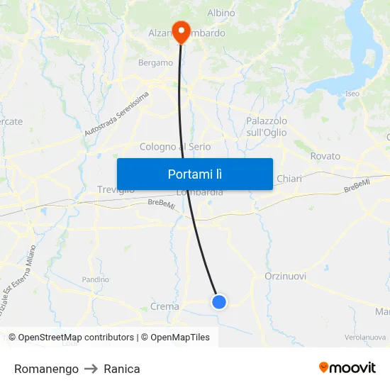 Romanengo to Ranica map