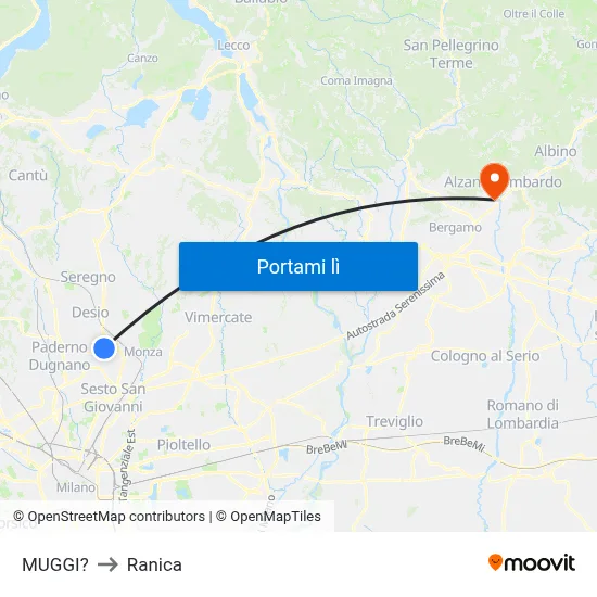 MUGGI? to Ranica map