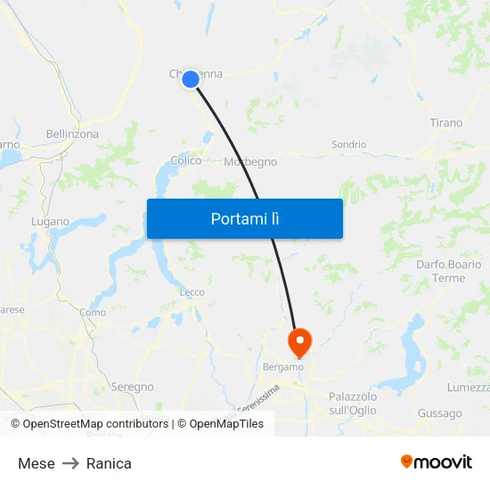 Mese to Ranica map