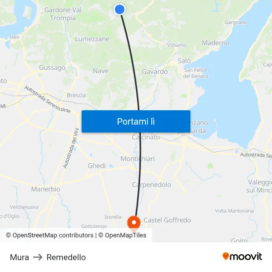 Mura to Remedello map
