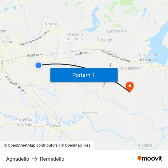 Agnadello to Remedello map