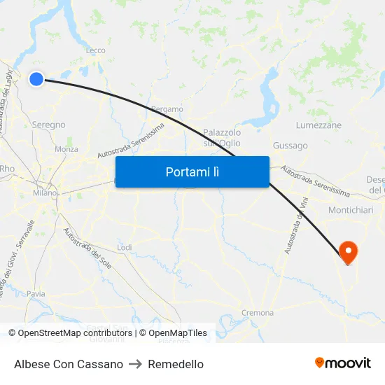 Albese Con Cassano to Remedello map