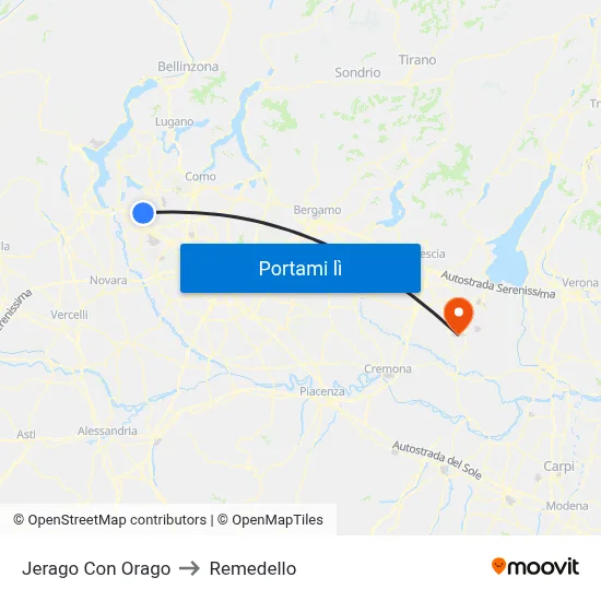 Jerago Con Orago to Remedello map