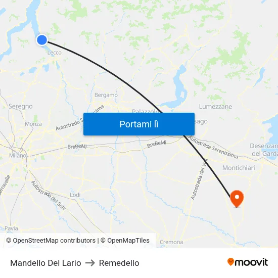 Mandello Del Lario to Remedello map