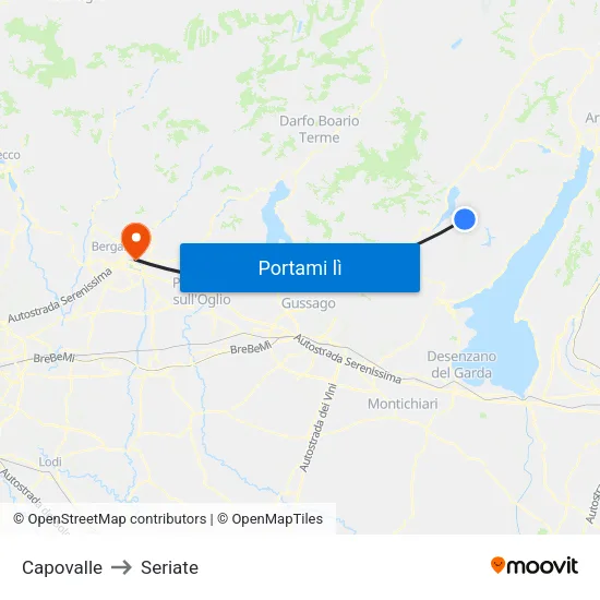 Capovalle to Seriate map