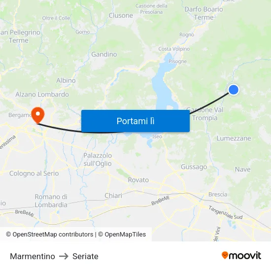 Marmentino to Seriate map