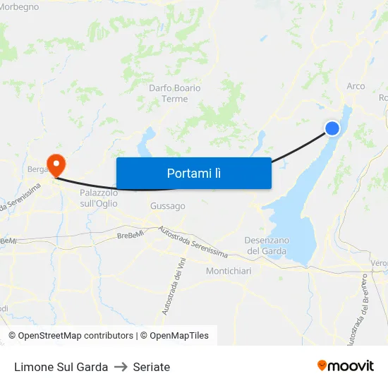 Limone Sul Garda to Seriate map