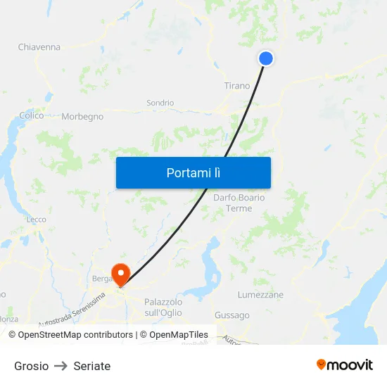 Grosio to Seriate map