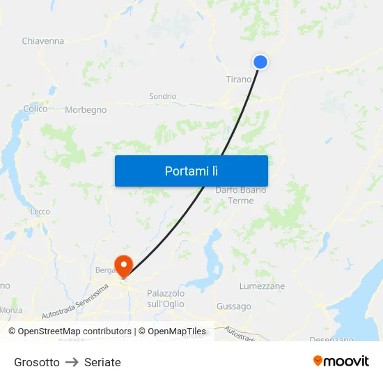 Grosotto to Seriate map