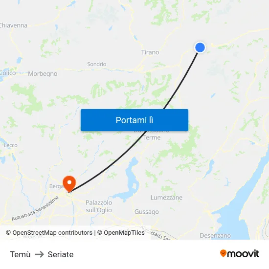 Temù to Seriate map