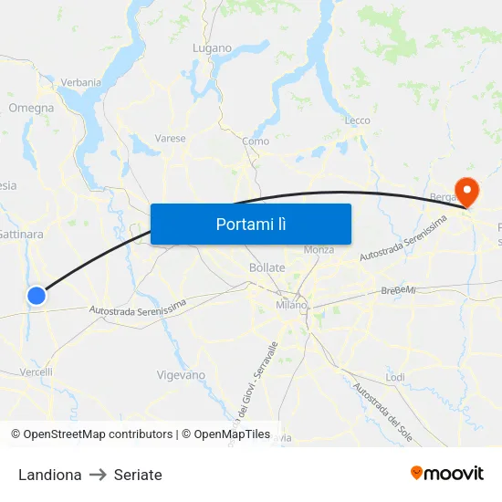 Landiona to Seriate map