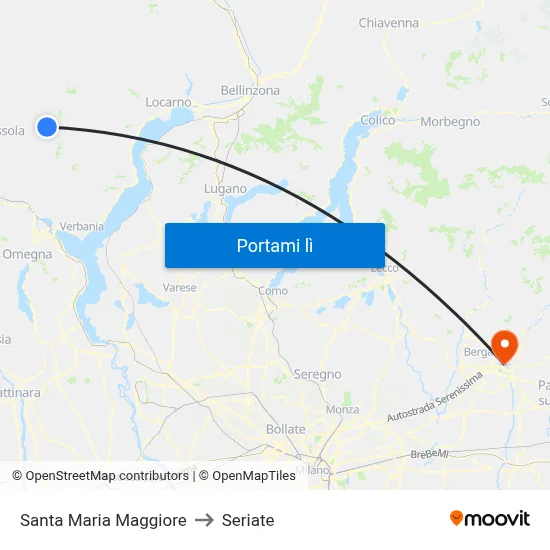 Santa Maria Maggiore to Seriate map