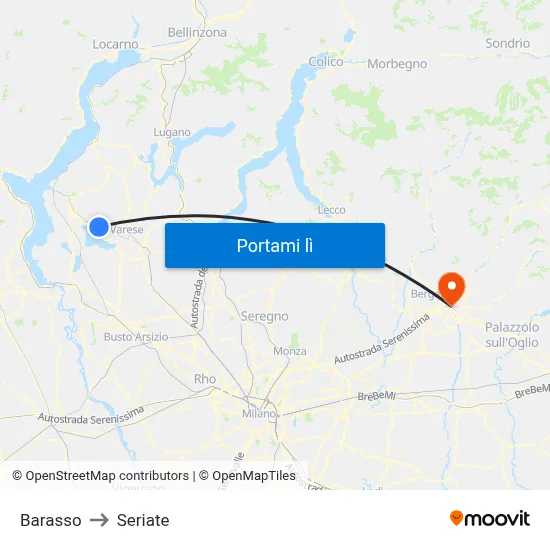 Barasso to Seriate map