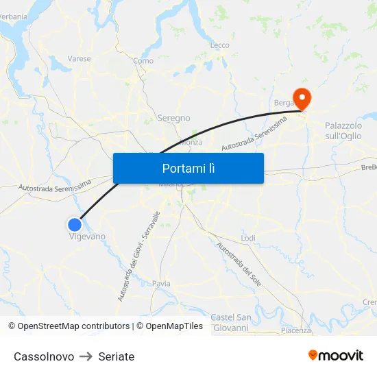 Cassolnovo to Seriate map