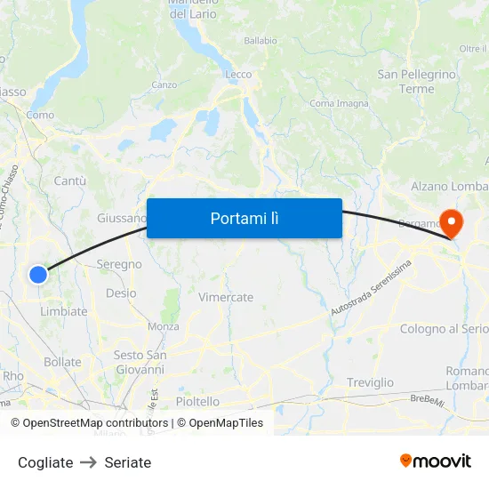 Cogliate to Seriate map