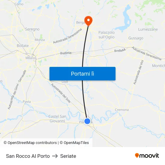 San Rocco Al Porto to Seriate map