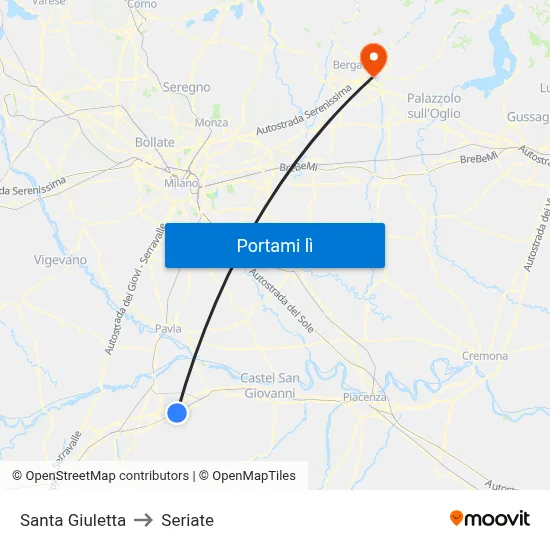 Santa Giuletta to Seriate map