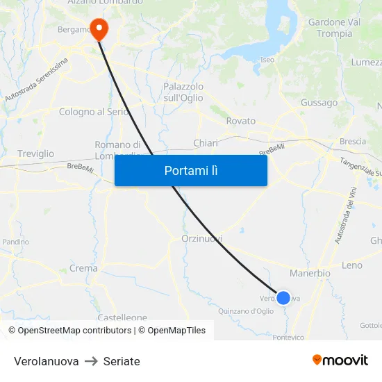 Verolanuova to Seriate map