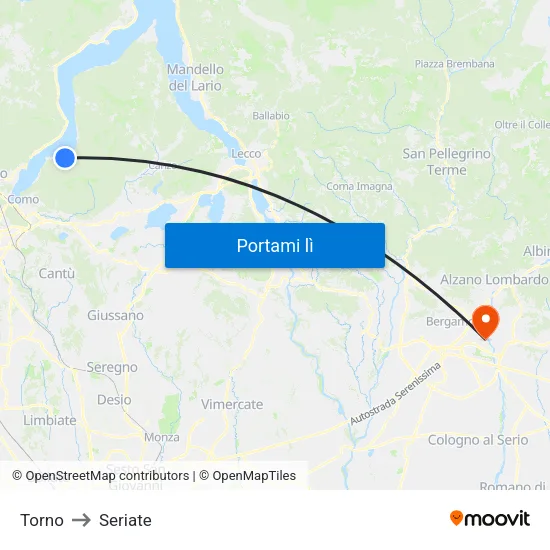 Torno to Seriate map