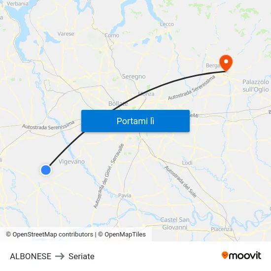 ALBONESE to Seriate map