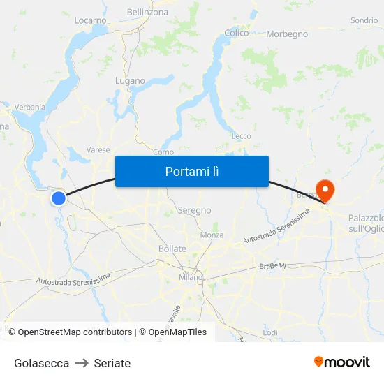 Golasecca to Seriate map