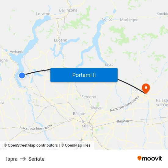 Ispra to Seriate map