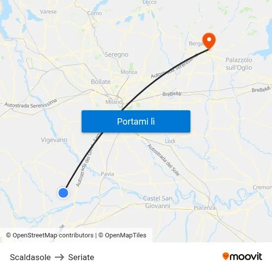 Scaldasole to Seriate map