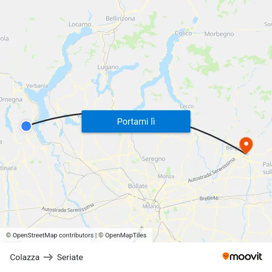 Colazza to Seriate map