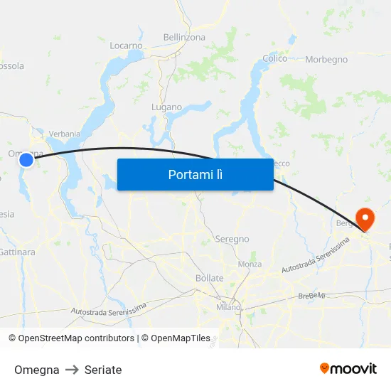 Omegna to Seriate map