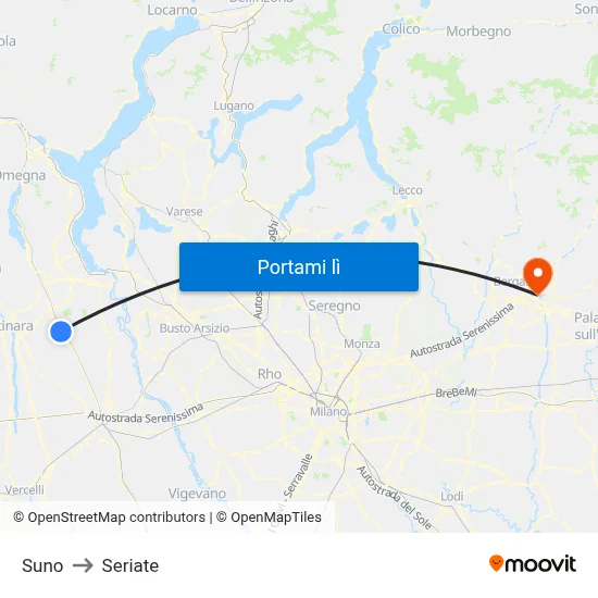 Suno to Seriate map