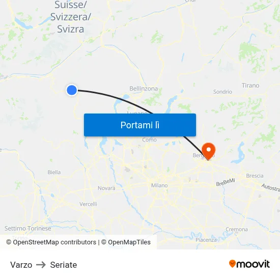 Varzo to Seriate map