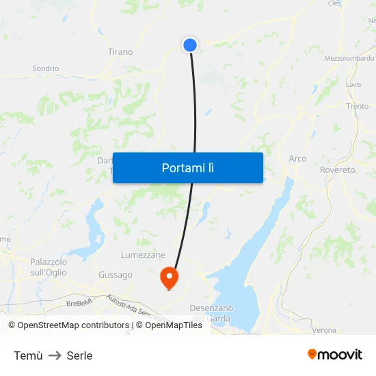 Temù to Serle map
