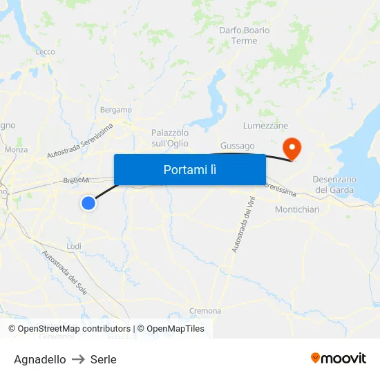 Agnadello to Serle map