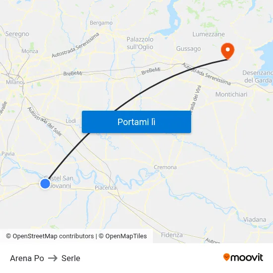 Arena Po to Serle map
