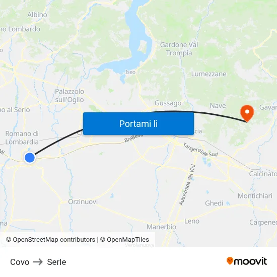 Covo to Serle map
