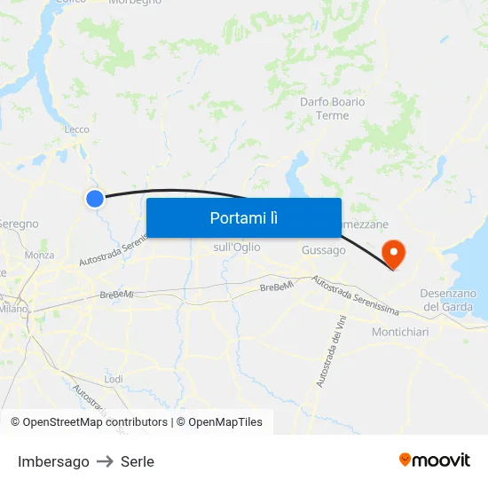 Imbersago to Serle map