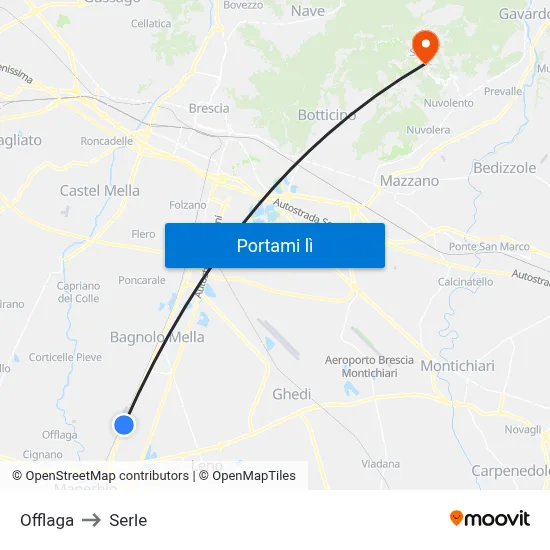 Offlaga to Serle map