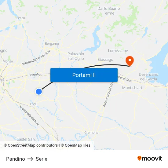 Pandino to Serle map